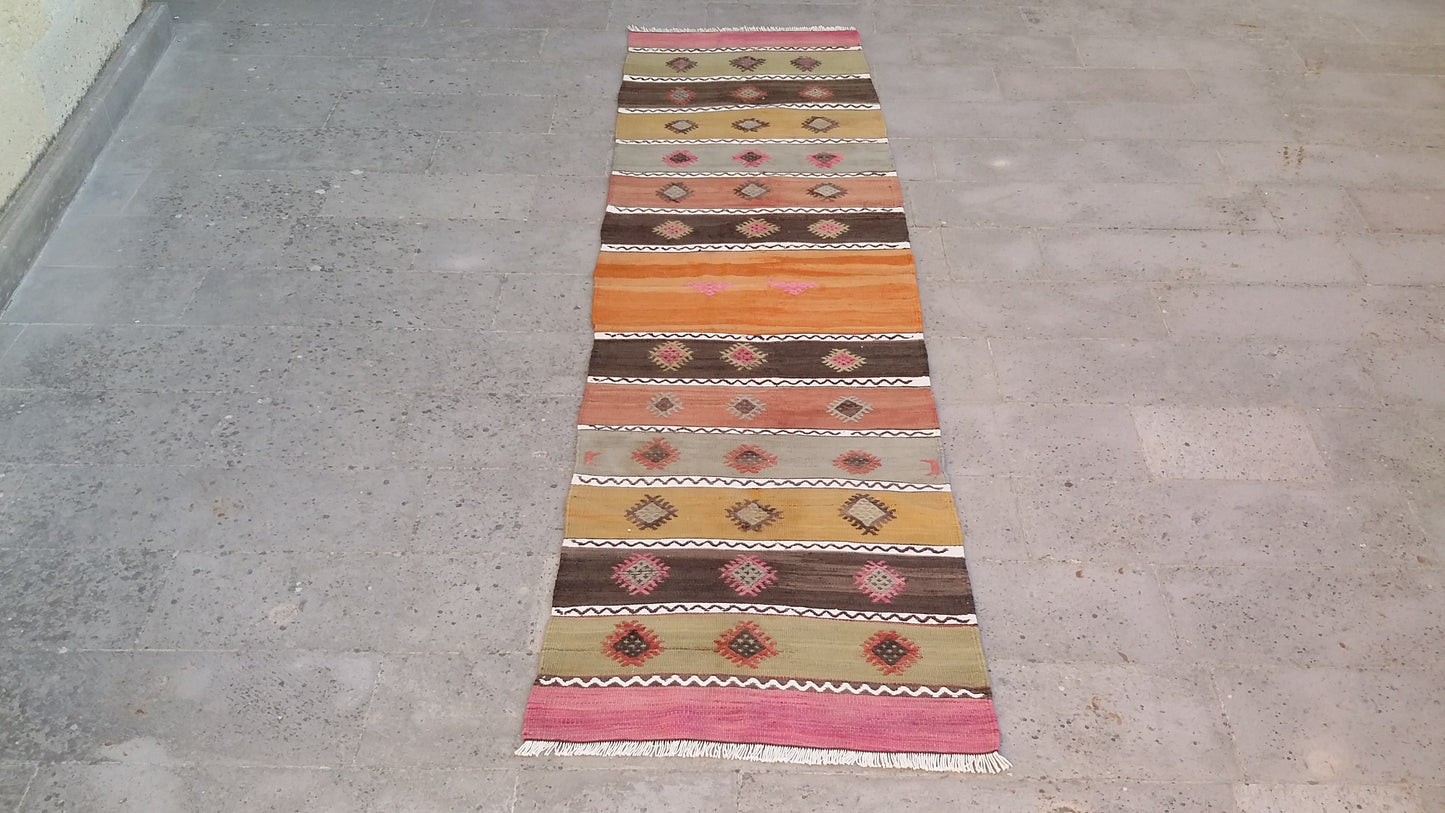 Nomadic Cicim Kilim Runner Jijim - Kilim Art Gallery