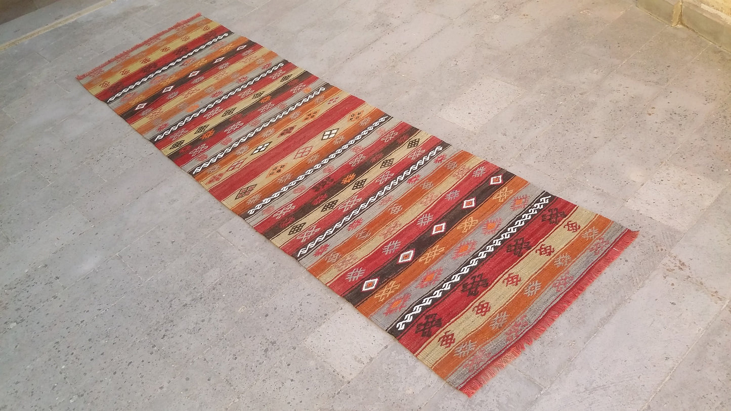 Nomadic Cicim Runner Kelim - Kilim Art Gallery