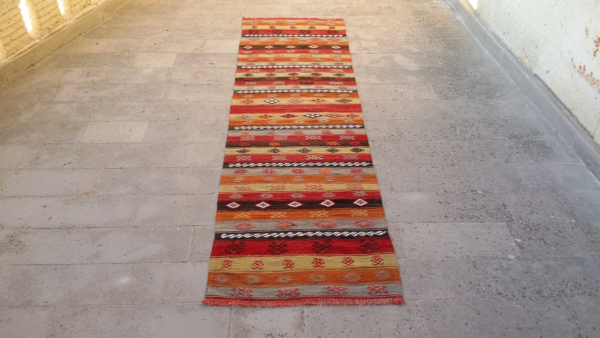 Nomadic Cicim Runner Kelim - Kilim Art Gallery