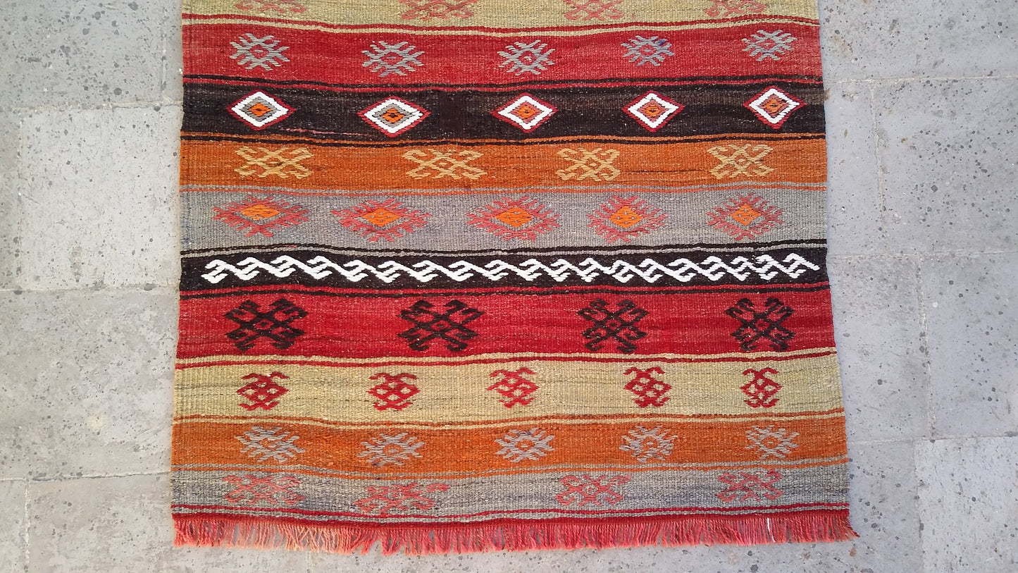 Nomadic Cicim Runner Kelim - Kilim Art Gallery