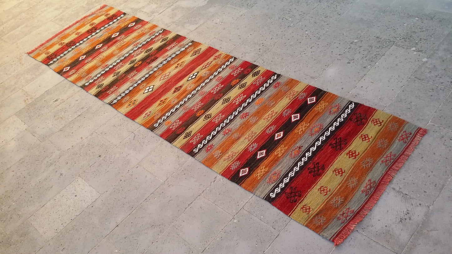 Nomadic Cicim Runner Kelim - Kilim Art Gallery