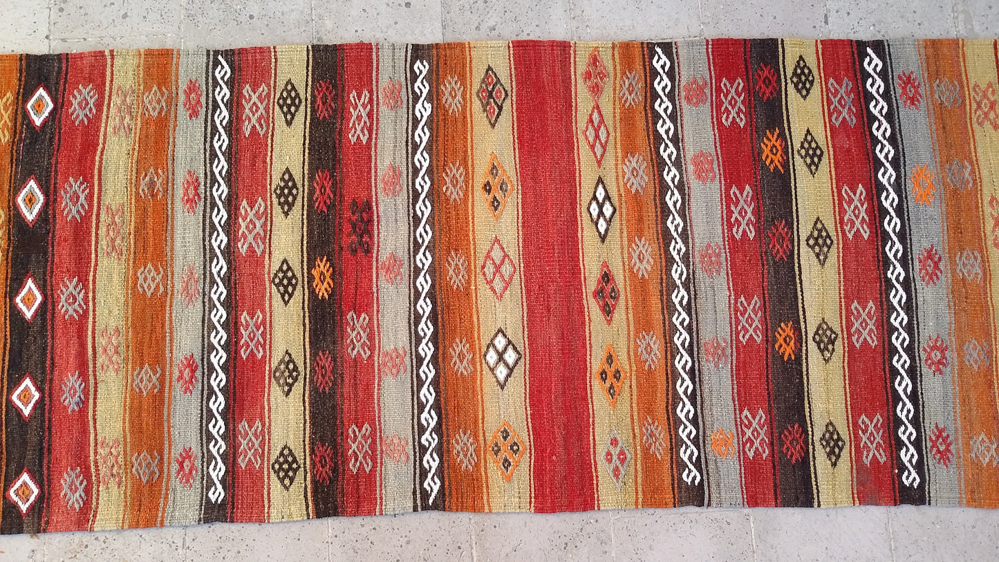 Nomadic Cicim Runner Kelim - Kilim Art Gallery