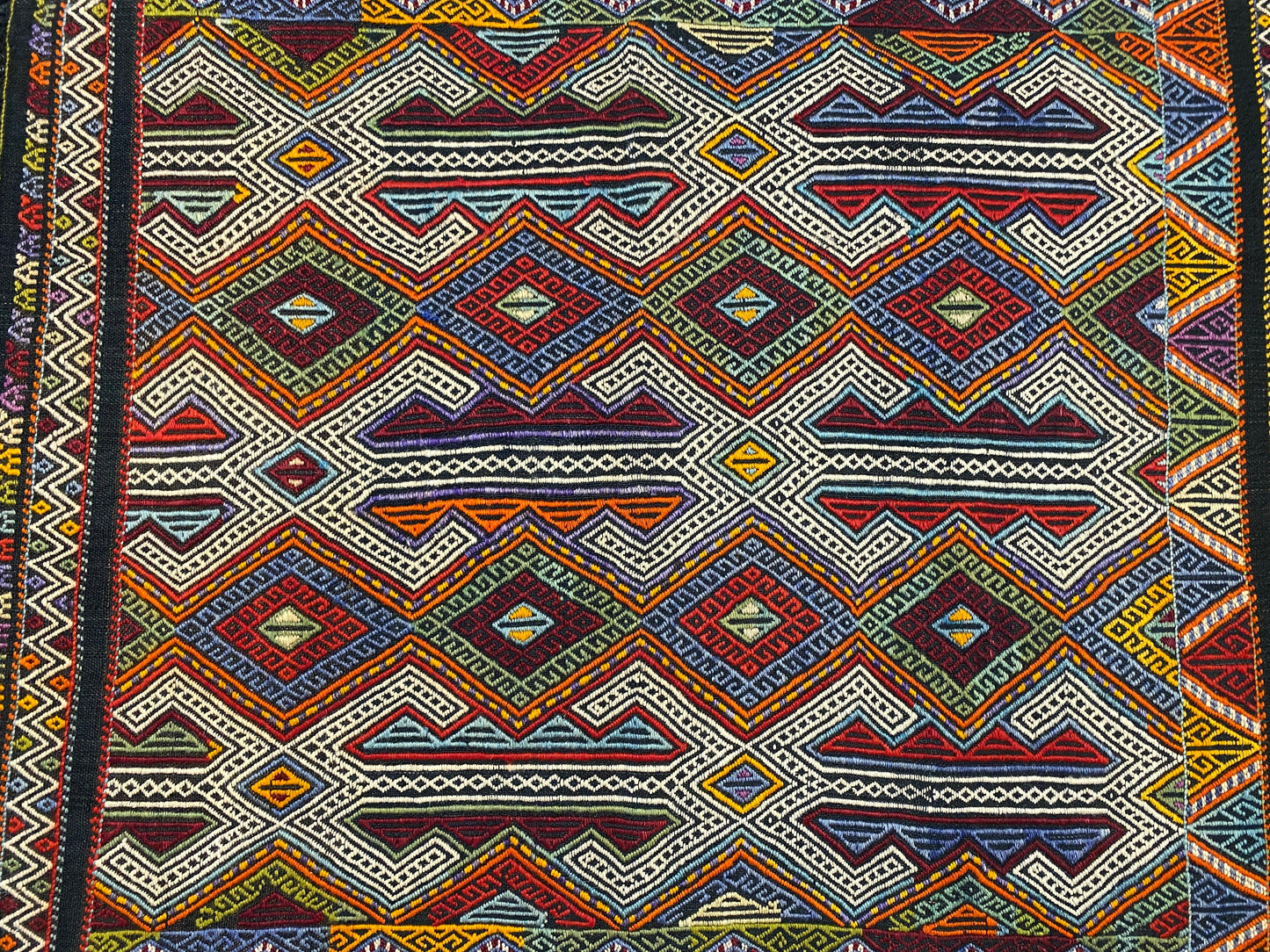 Nomadic Dazkiri Cicim Jijim with Ram's Horn Design - Kilim Art Gallery