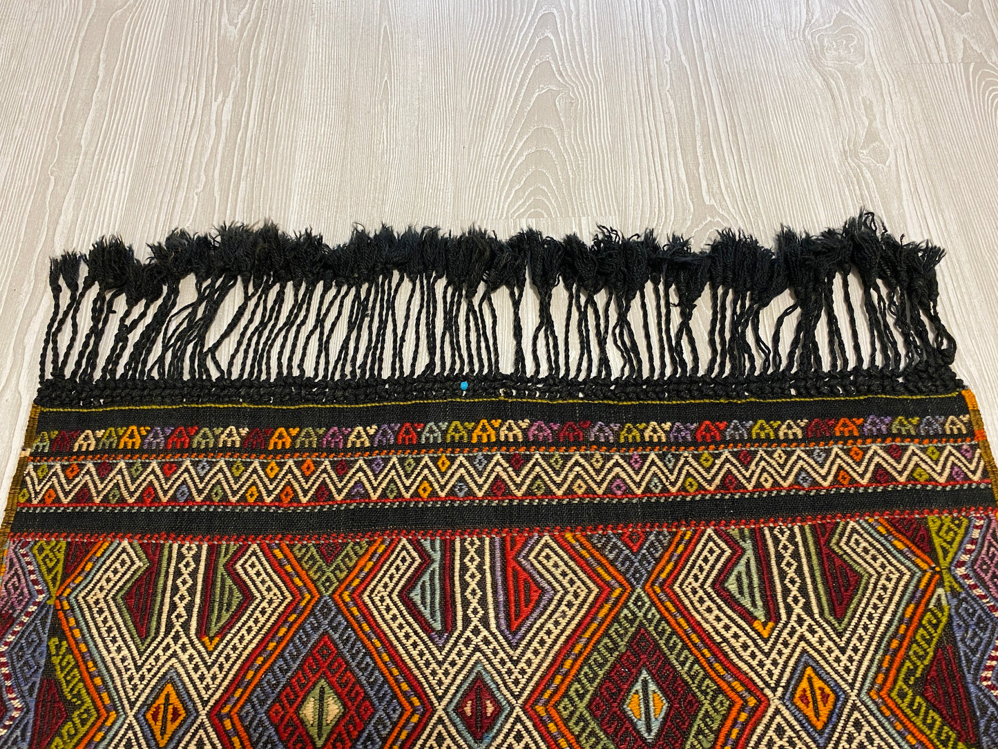 Nomadic Dazkiri Cicim Jijim with Ram's Horn Design - Kilim Art Gallery