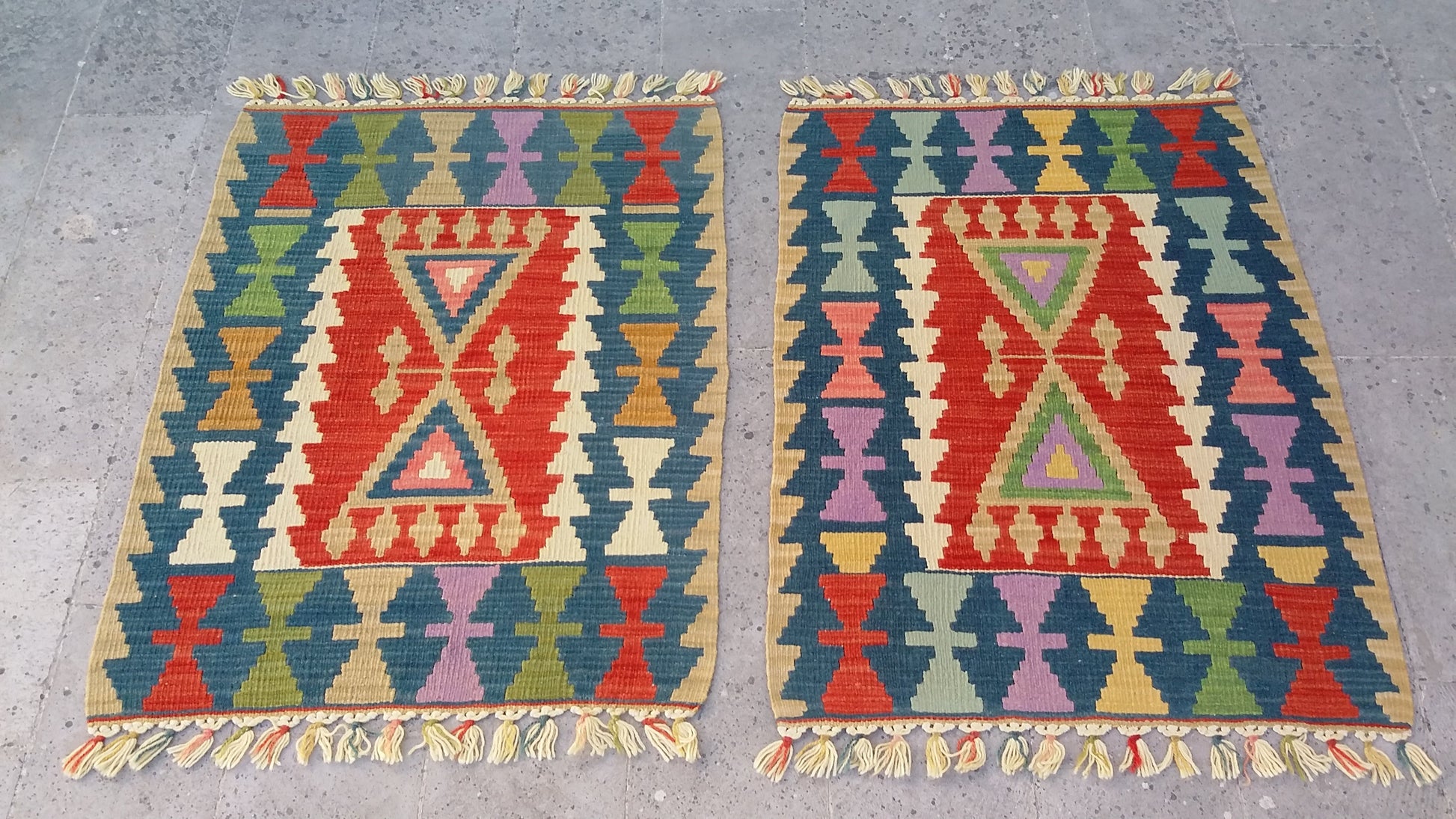 Pair of Twin Turkish Kilim Rugs - Kilim Art Gallery