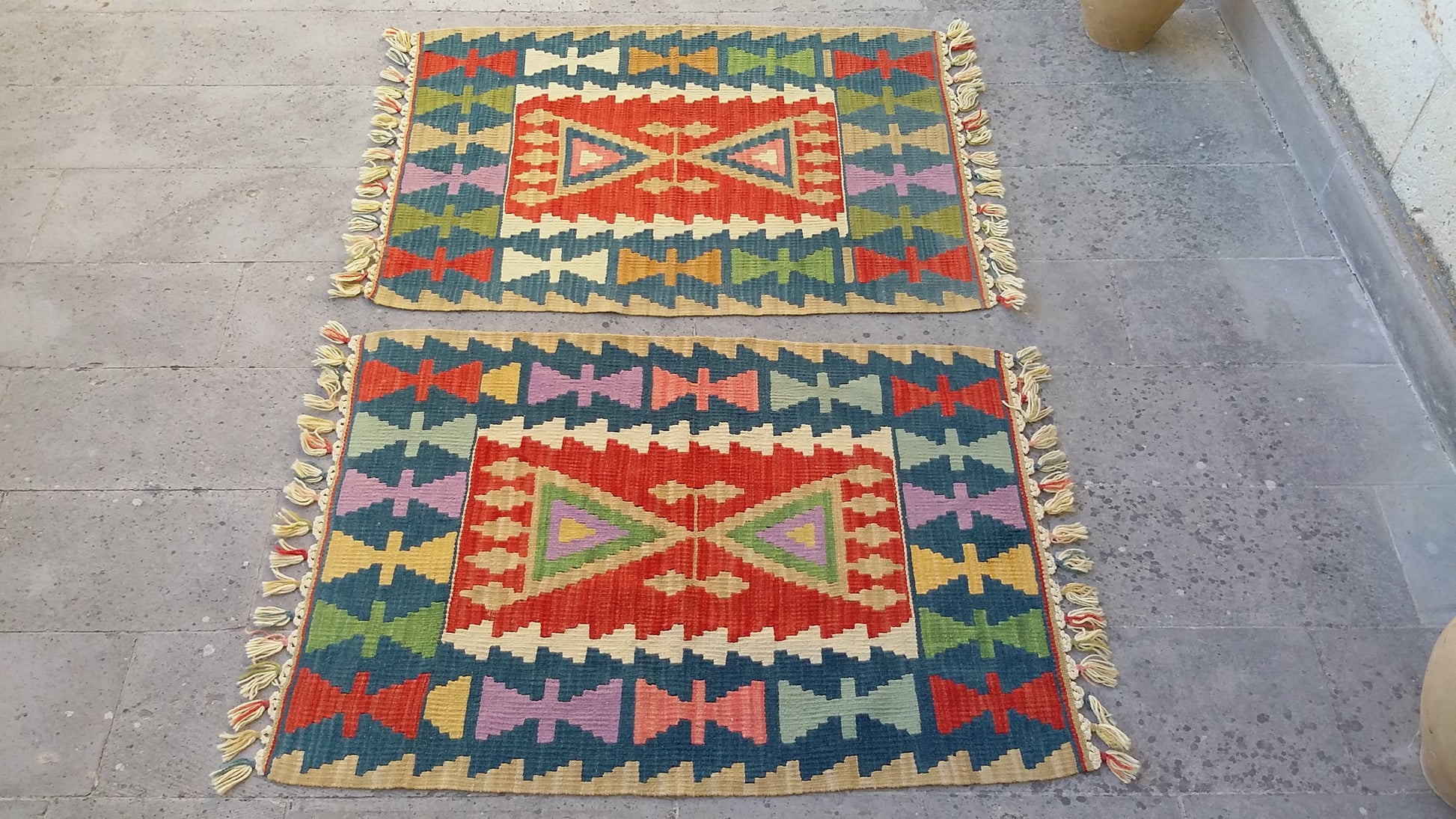 Pair of Twin Turkish Kilim Rugs - Kilim Art Gallery