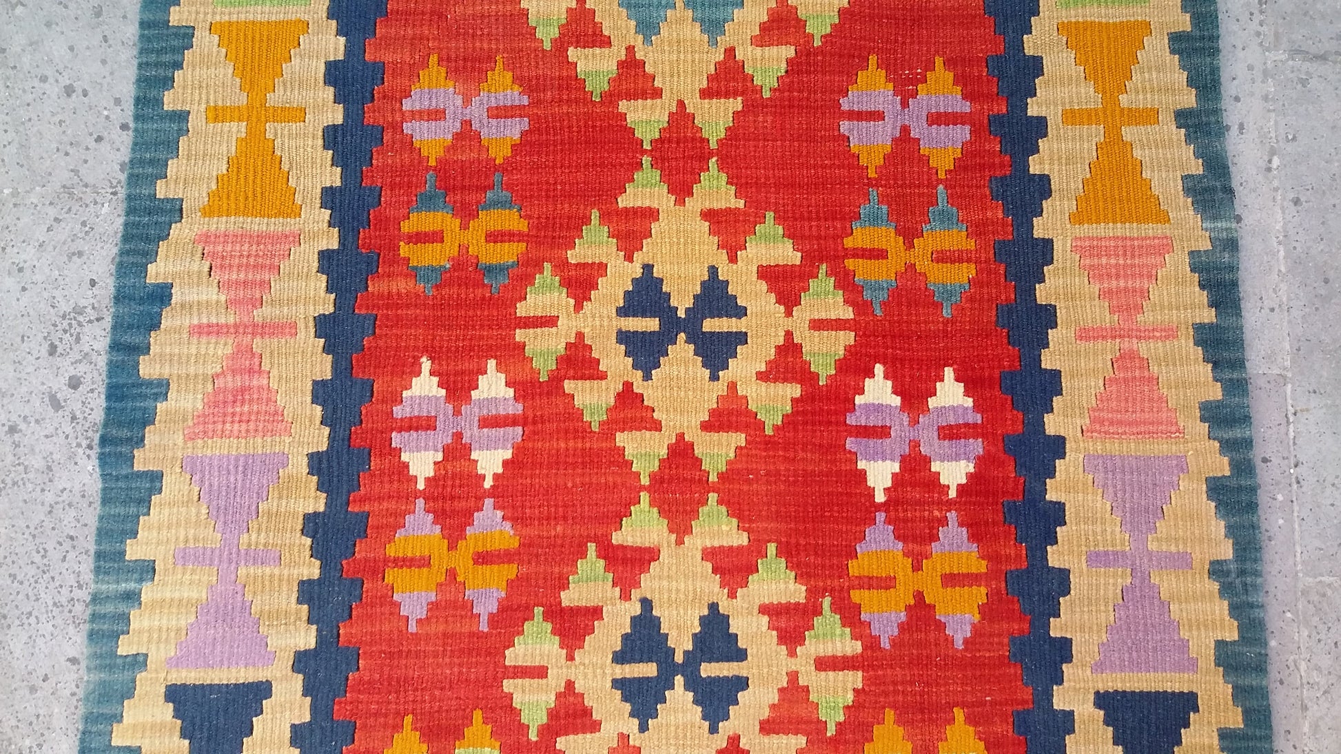 Red Color Handmade Turkish Kayseri Gomurgen Kilim - Kilim Art Gallery