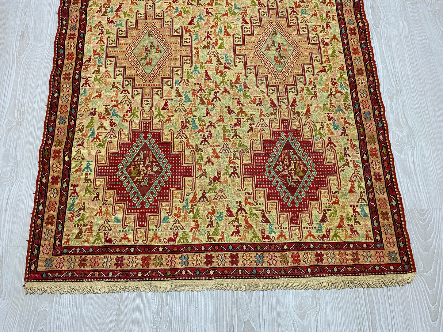 Small Animal Design Silk Rug Soumak - Kilim Art Gallery