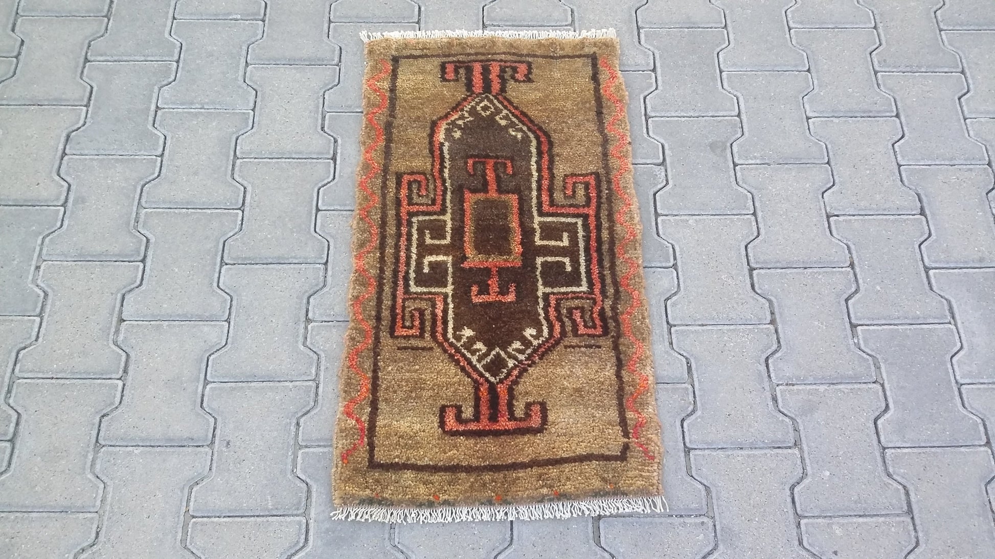 Small Tribal Primitive Caucasian Kazak Carpet Rug - Kilim Art Gallery