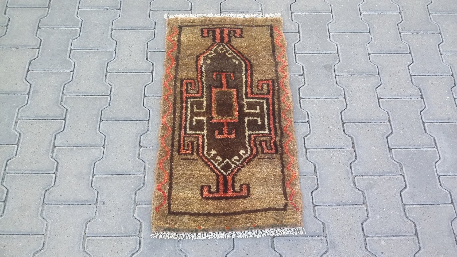 Small Tribal Primitive Caucasian Kazak Carpet Rug - Kilim Art Gallery