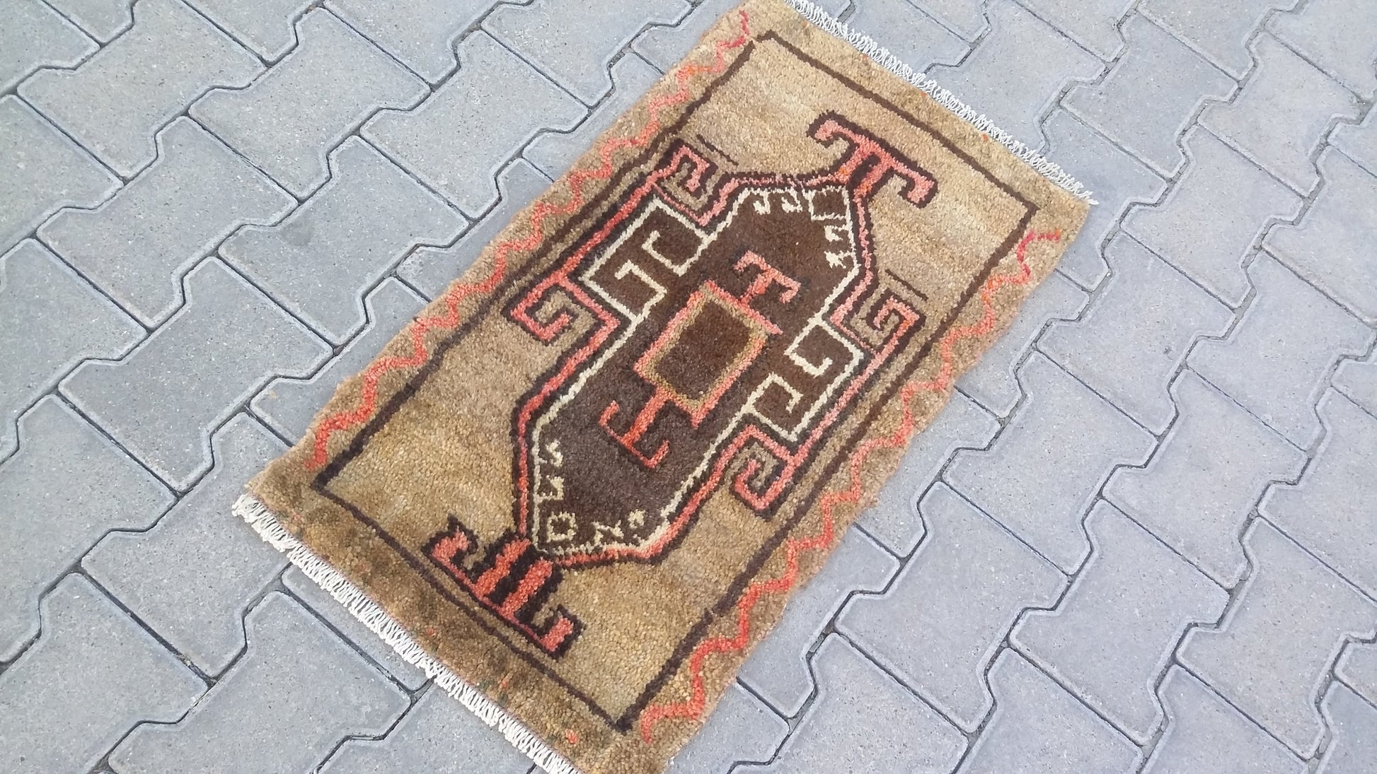 Small Tribal Primitive Caucasian Kazak Carpet Rug - Kilim Art Gallery
