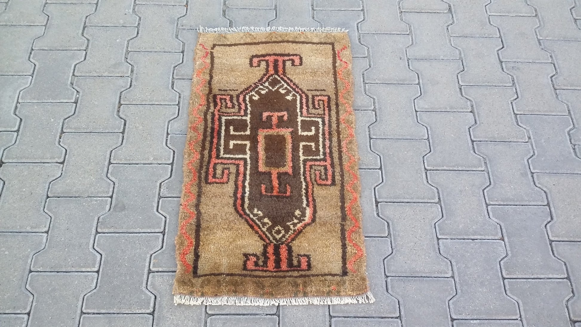 Small Tribal Primitive Caucasian Kazak Carpet Rug - Kilim Art Gallery