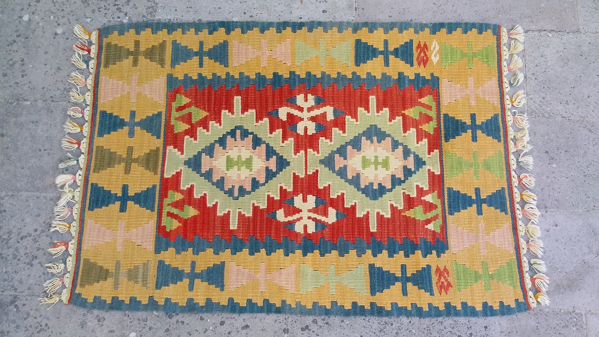 Small Turkish Kilim Rug Doormat Bathmat - Kilim Art Gallery