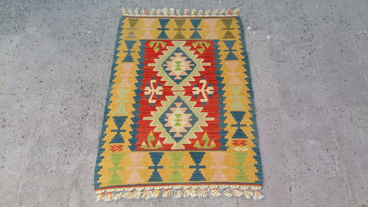 Small Turkish Kilim Rug Doormat Bathmat - Kilim Art Gallery