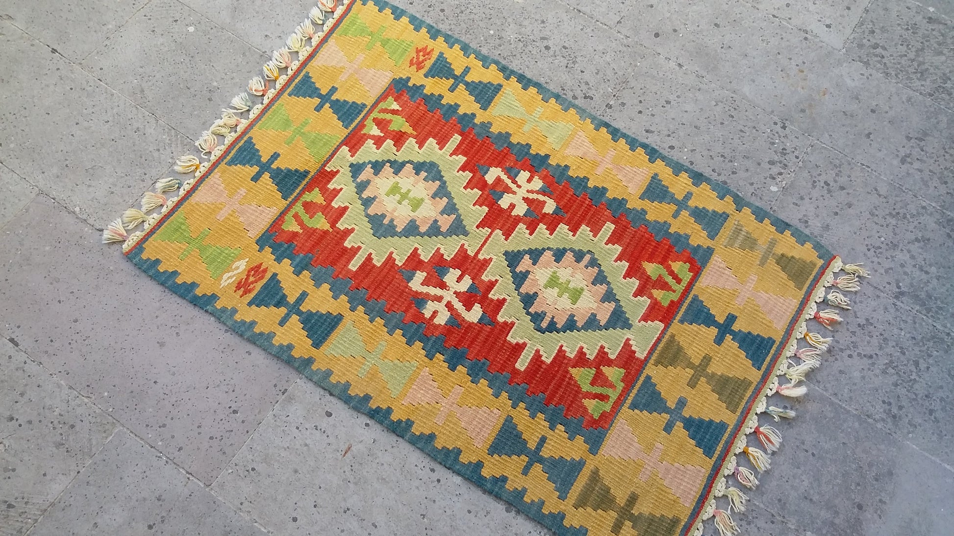 Small Turkish Kilim Rug Doormat Bathmat - Kilim Art Gallery