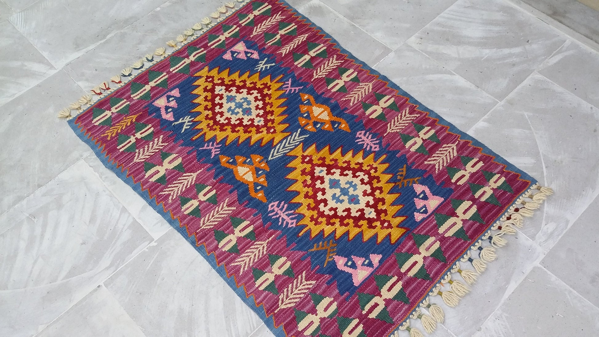 Special Turkish Kayseri Basakli Kilim - Kilim Art Gallery