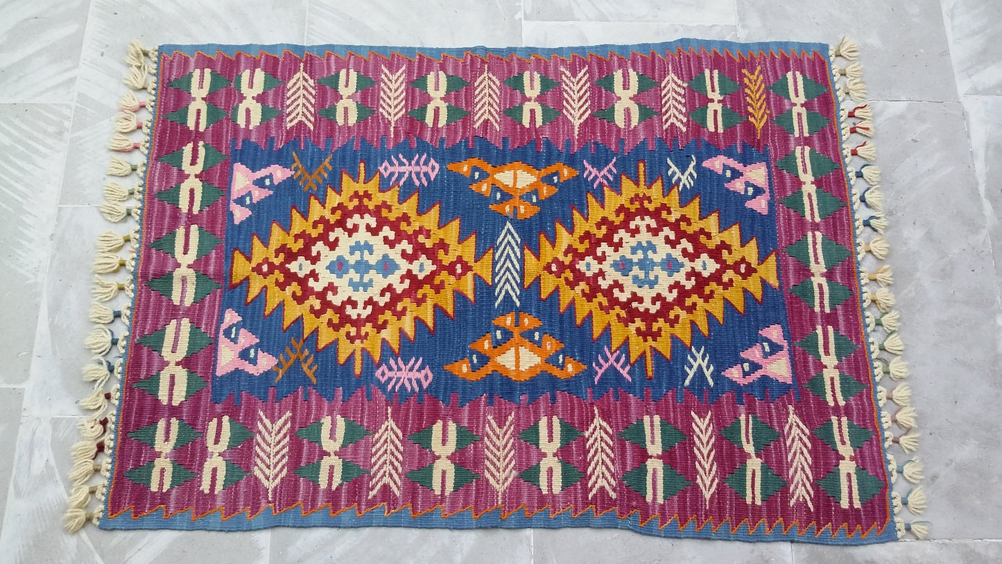 Special Turkish Kayseri Basakli Kilim - Kilim Art Gallery