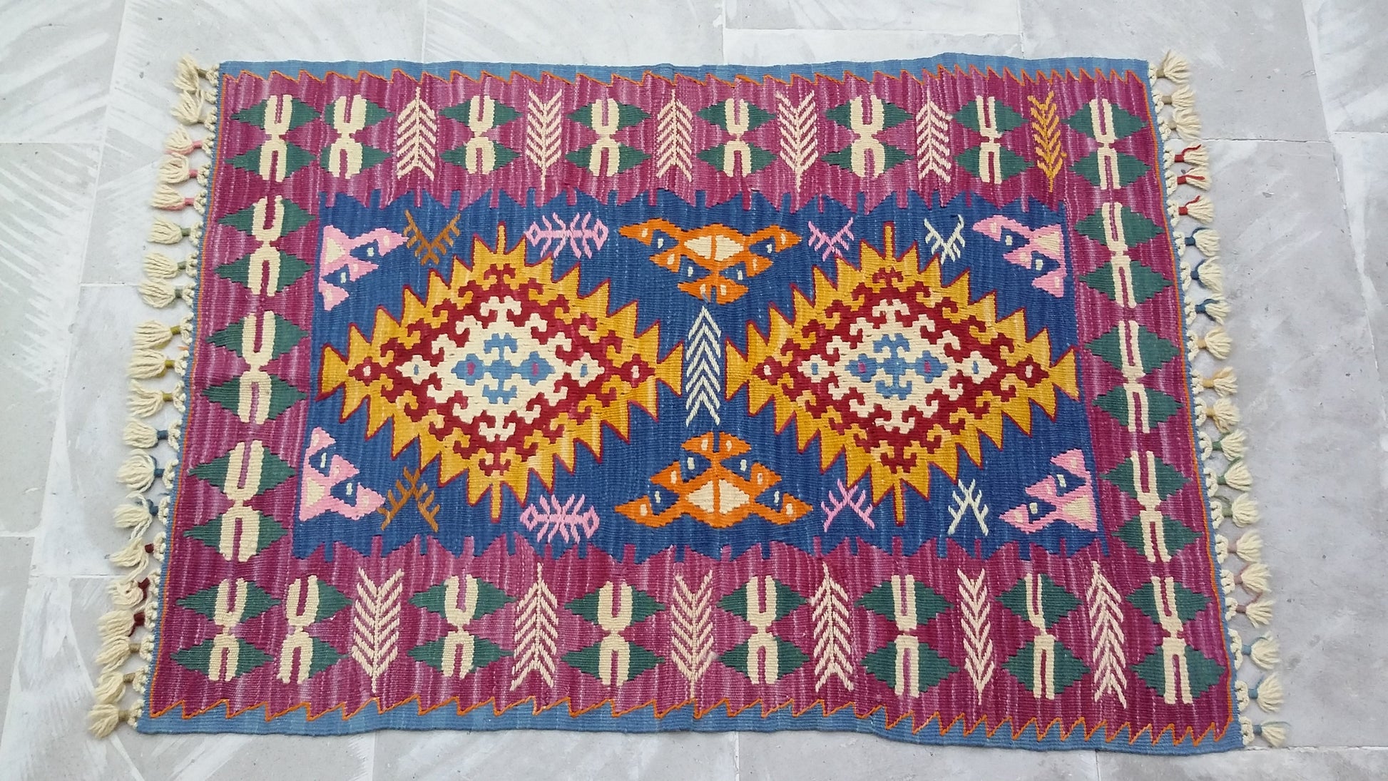 Special Turkish Kayseri Basakli Kilim - Kilim Art Gallery