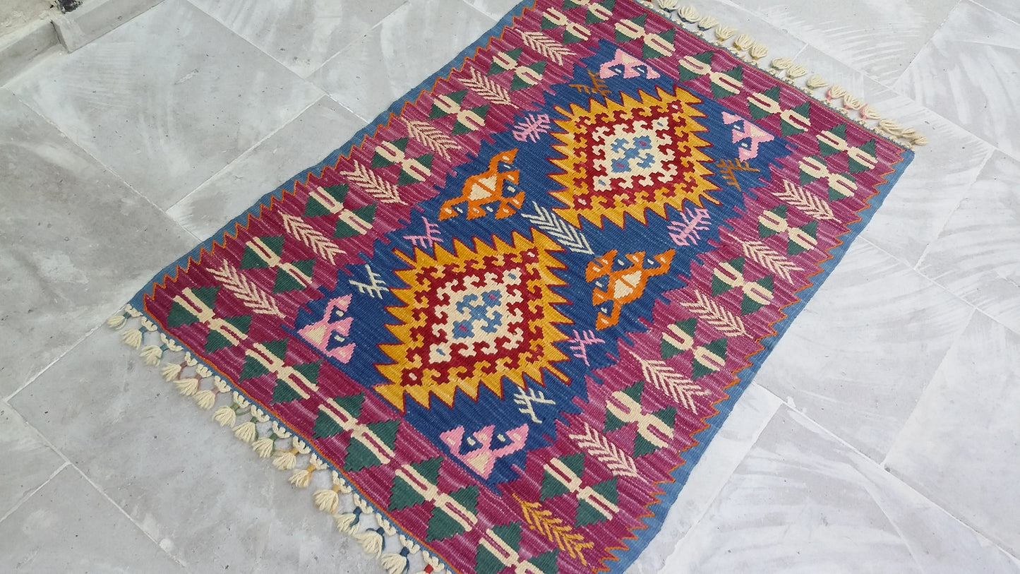 Special Turkish Kayseri Basakli Kilim - Kilim Art Gallery