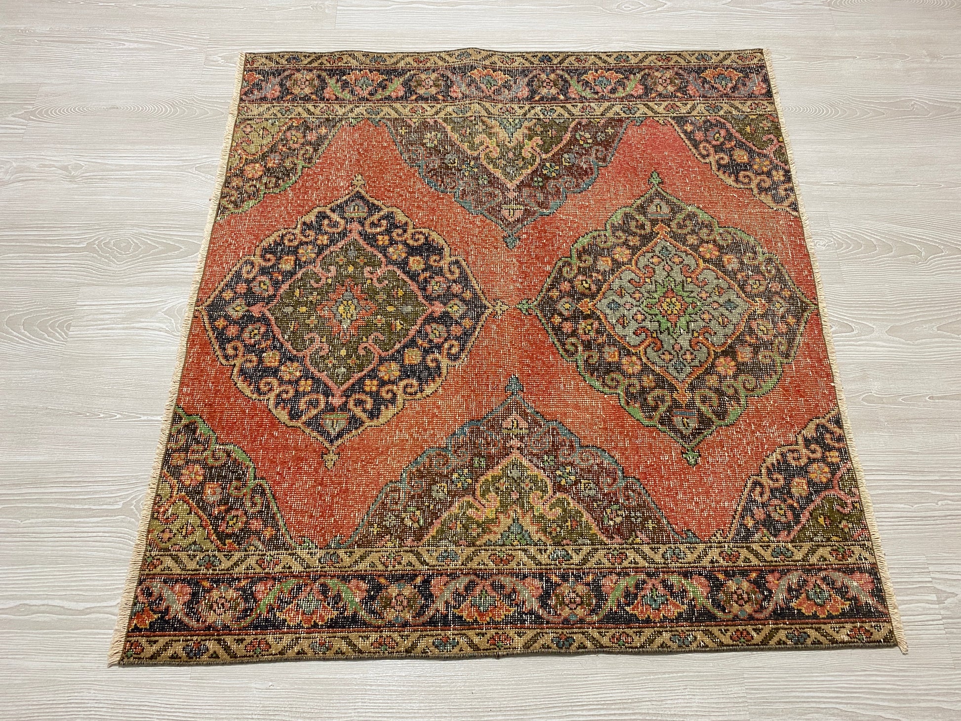 Square Shape Vintage Turkish Oushak Rug - Kilim Art Gallery
