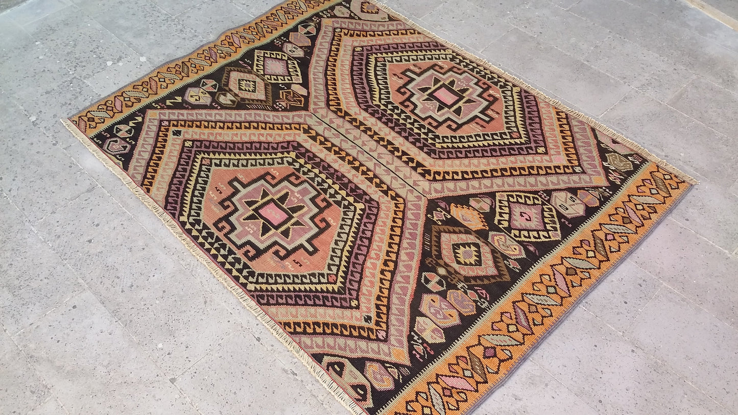 Tribal East Anatolian Erzurum Kilim Rug - Kilim Art Gallery