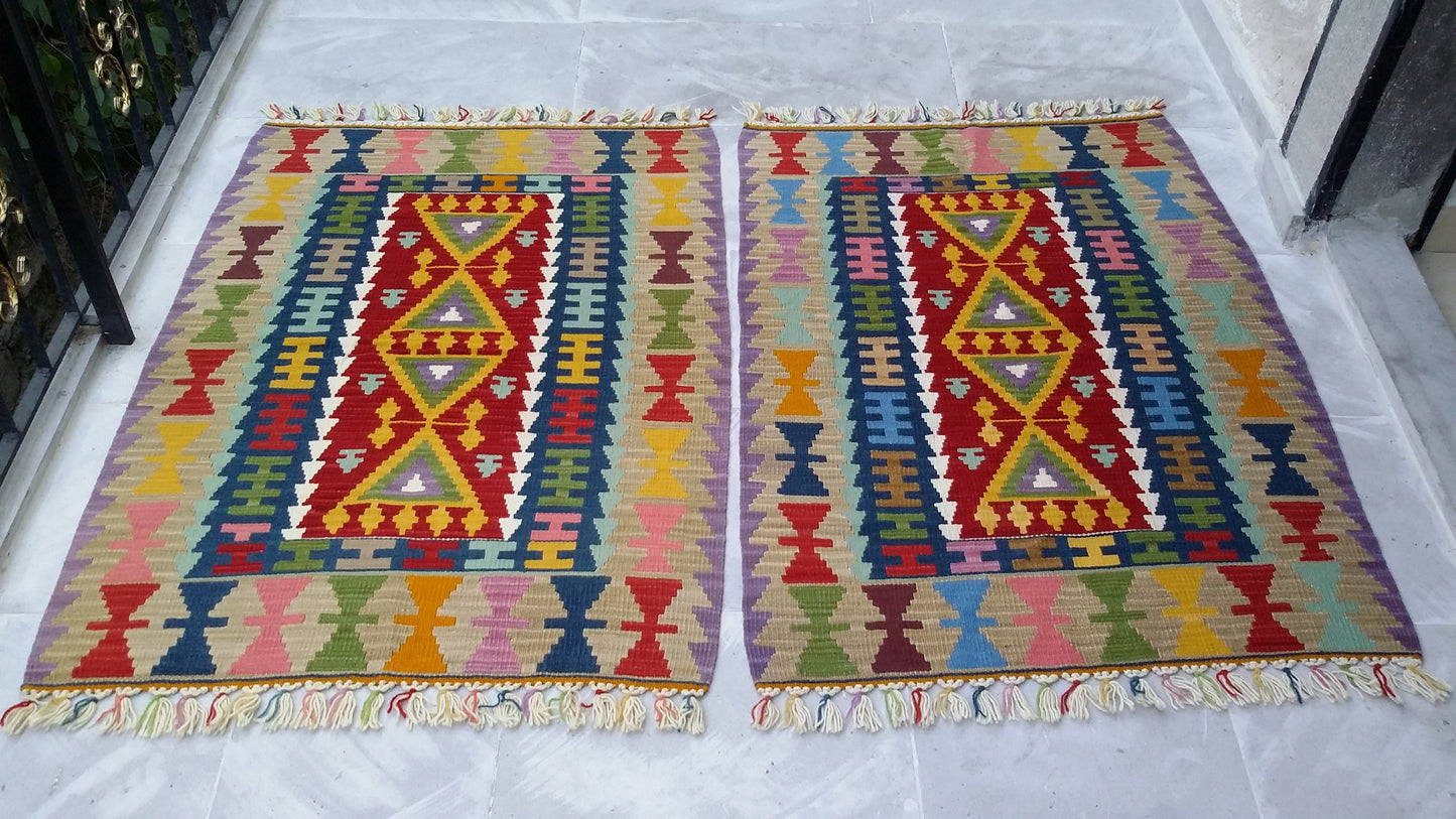 Twin Kayseri Gomurgen Kilim Rugs - Kilim Art Gallery