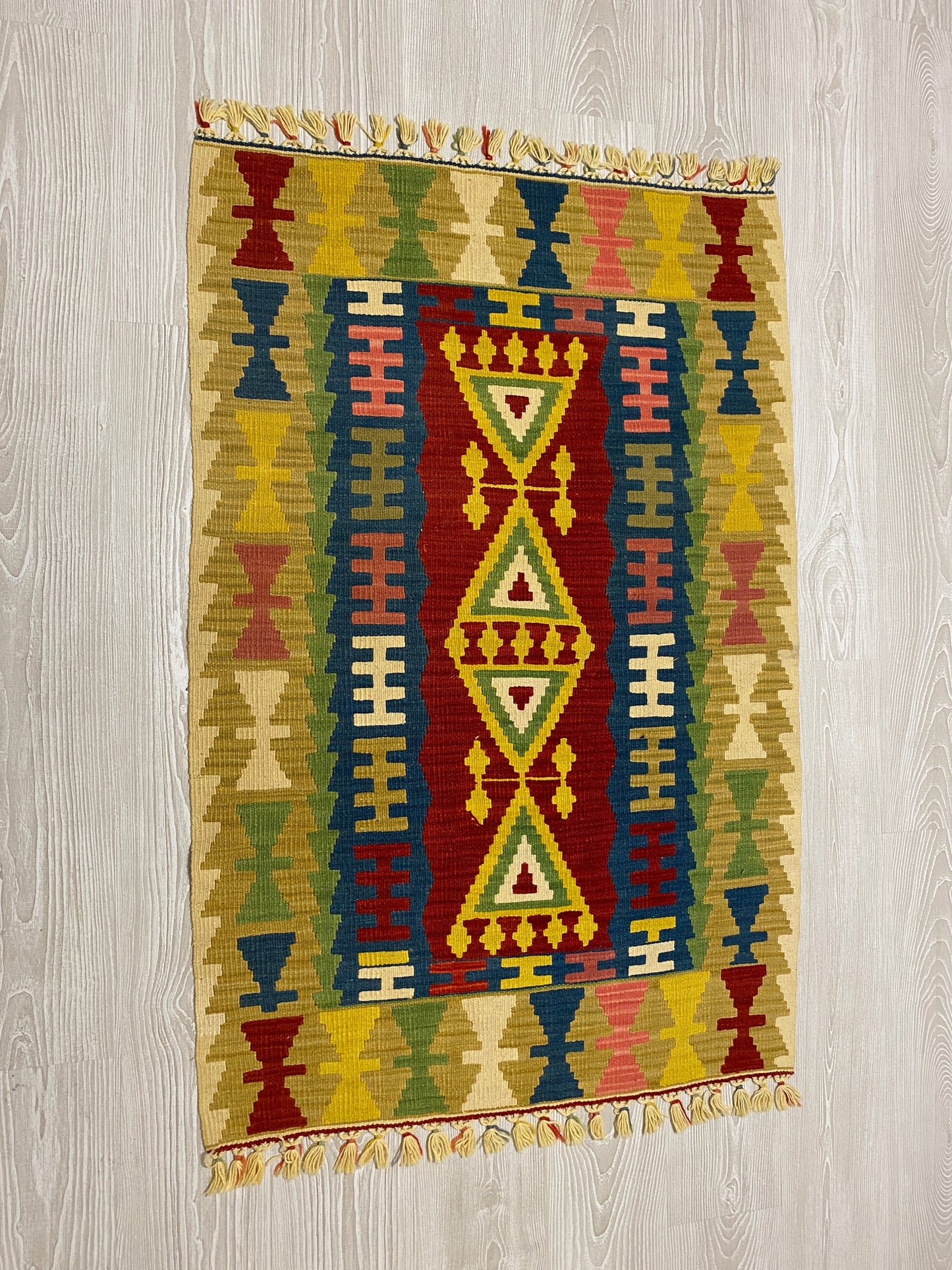 Yellow New Turkish Kayseri Gomurgen Kilim Rug - Kilim Art Gallery